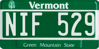 VT license plate NIF529