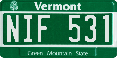 VT license plate NIF531