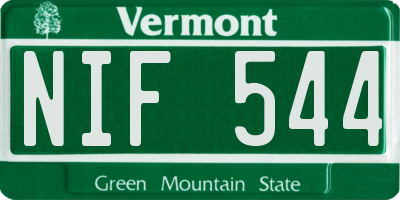 VT license plate NIF544