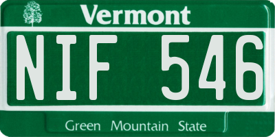 VT license plate NIF546