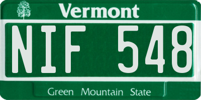 VT license plate NIF548