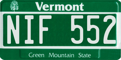 VT license plate NIF552