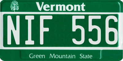 VT license plate NIF556