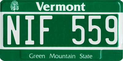 VT license plate NIF559