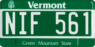 VT license plate NIF561
