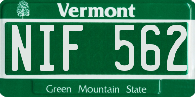 VT license plate NIF562