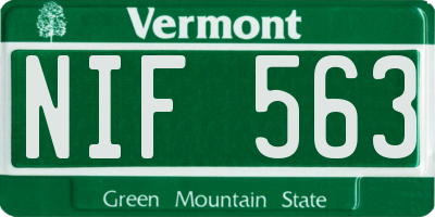 VT license plate NIF563