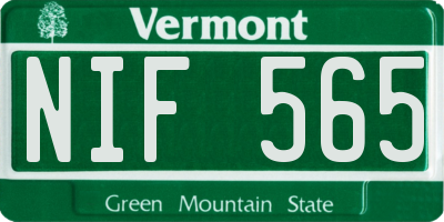 VT license plate NIF565