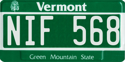 VT license plate NIF568