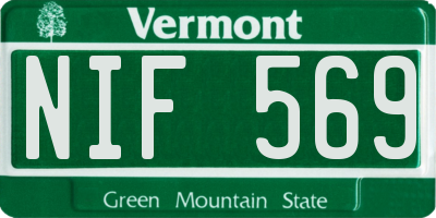 VT license plate NIF569