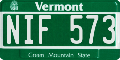 VT license plate NIF573