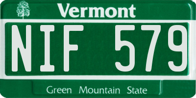 VT license plate NIF579