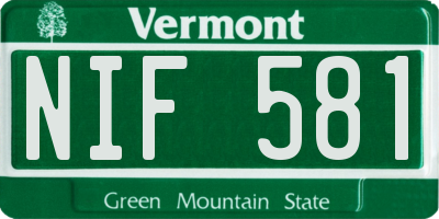 VT license plate NIF581