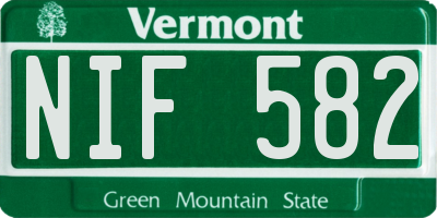VT license plate NIF582