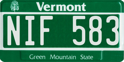 VT license plate NIF583