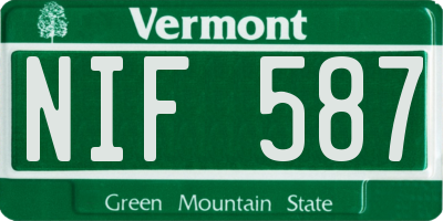 VT license plate NIF587