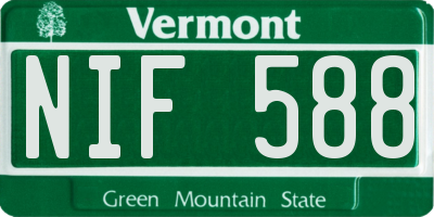 VT license plate NIF588