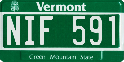 VT license plate NIF591