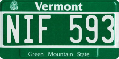 VT license plate NIF593