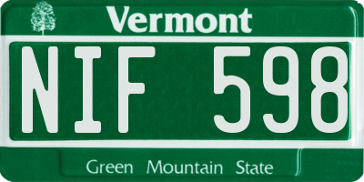 VT license plate NIF598