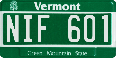 VT license plate NIF601