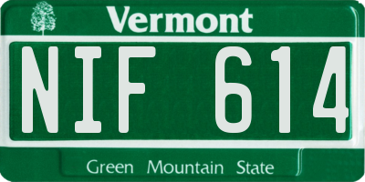 VT license plate NIF614