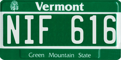 VT license plate NIF616