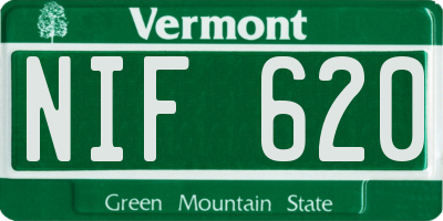 VT license plate NIF620