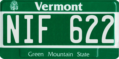 VT license plate NIF622