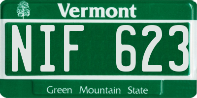 VT license plate NIF623
