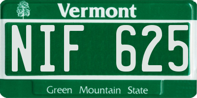 VT license plate NIF625