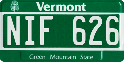 VT license plate NIF626