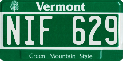 VT license plate NIF629