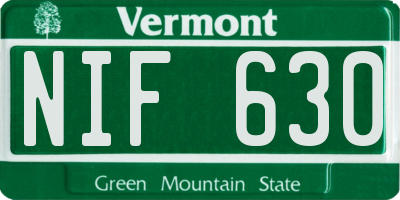 VT license plate NIF630