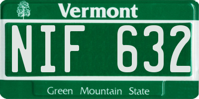 VT license plate NIF632