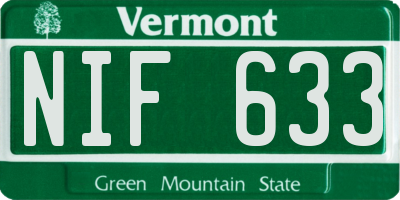 VT license plate NIF633