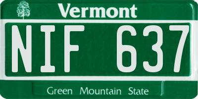 VT license plate NIF637