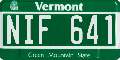 VT license plate NIF641