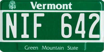 VT license plate NIF642