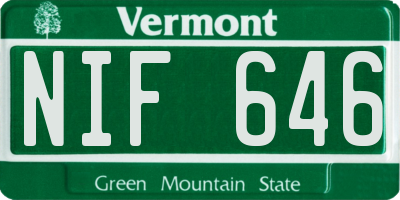 VT license plate NIF646