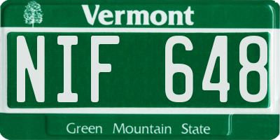 VT license plate NIF648