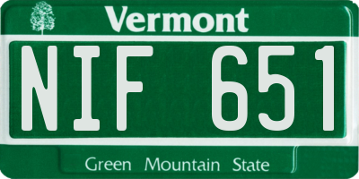 VT license plate NIF651