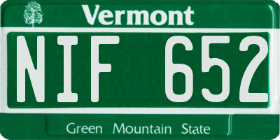 VT license plate NIF652