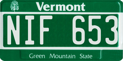 VT license plate NIF653