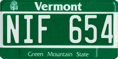 VT license plate NIF654