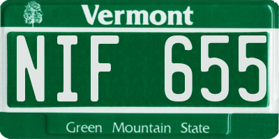 VT license plate NIF655