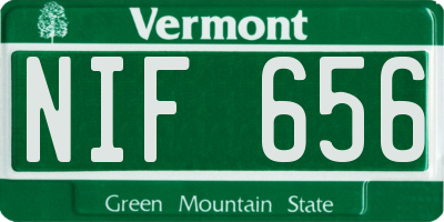 VT license plate NIF656