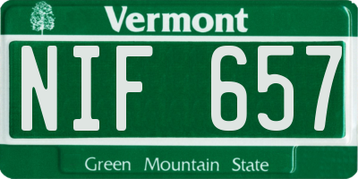 VT license plate NIF657