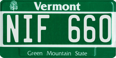 VT license plate NIF660