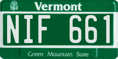 VT license plate NIF661